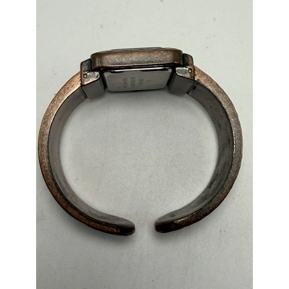 Premier Designs E-11 New Battery Ladies Cuff Watch Bronze Tone 33MM 6.25